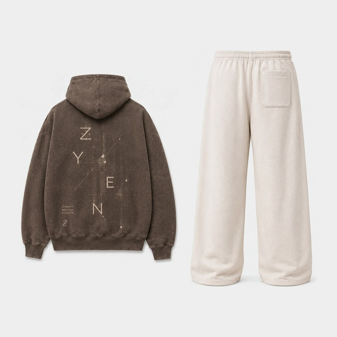 ZYEN Set — Stone Brown / Warm Ivory — back