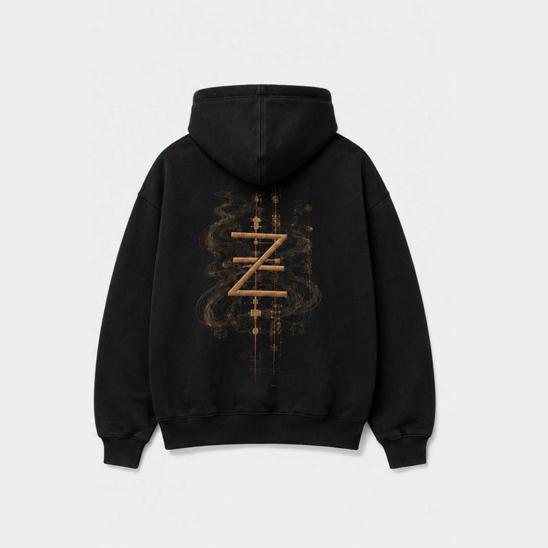 ZYEN Hoodie — Off Black, back