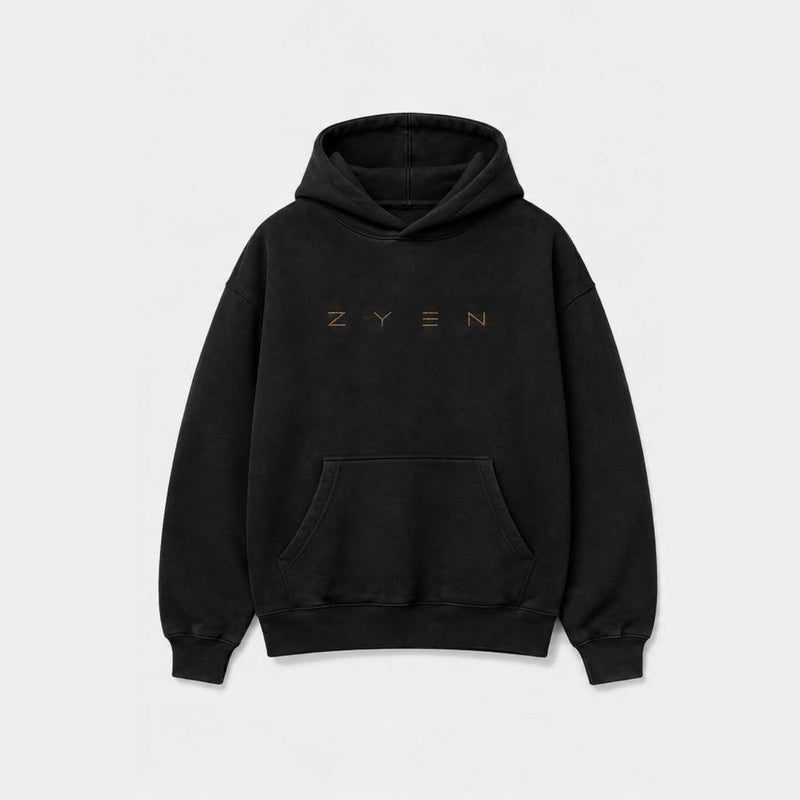 ZYEN Hoodie — Off Black, front