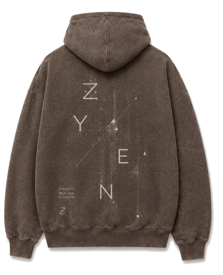 Axis Hoodie, Mocha Wash, back print