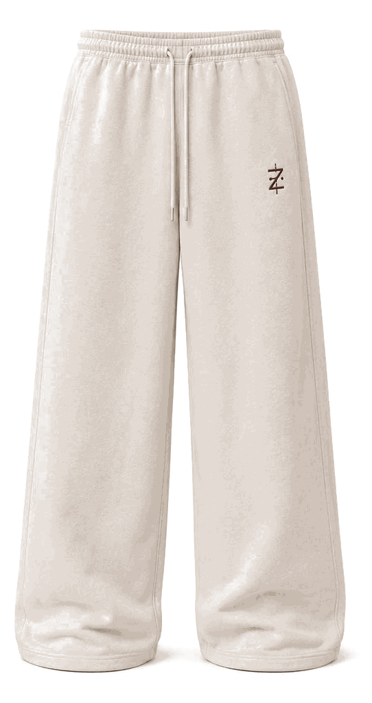 Wide Sweatpant, Bone, front